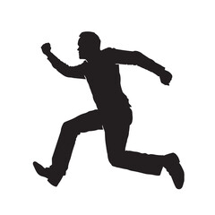 Fototapeta na wymiar Running man isolated vector silhouette.