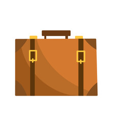 Vintage brown threadbare suitcase illustration