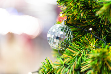 christmas tree with decorations background