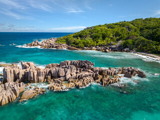 Famous Grand Anse beach on the La Digue island, Seychelles