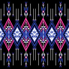 Obraz premium seamless pattern with stripes, Geometric ethnic pattern traditional Design for background,carpet,wallpaper,clothing,wrapping,Batik,fabric,sarong,Vector illustration embroidery style.