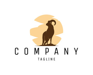 horned goat isolated on white background. best for logos, badges, emblems, icons, available in eps 10