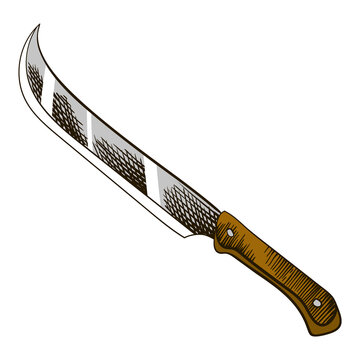recommend clip art: Knife for harvest cane sugar. Harvesting with a primitive sharp tool. handwork. Engraving hand drawn instrument