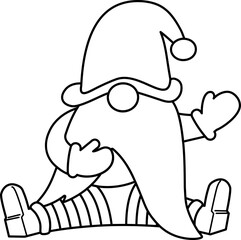 Drawing of gnome, vector