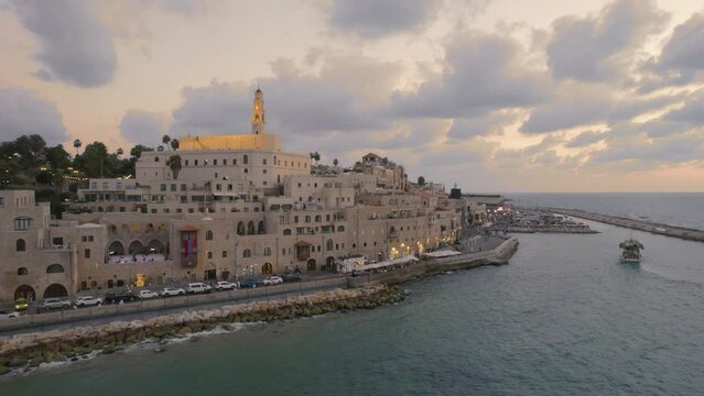 jaffa port - St. Nicholas Armenian Orthodox Church at sunset #004