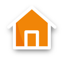 Home icon with realistic shadow. Flat style houses symbols for apps and websites.