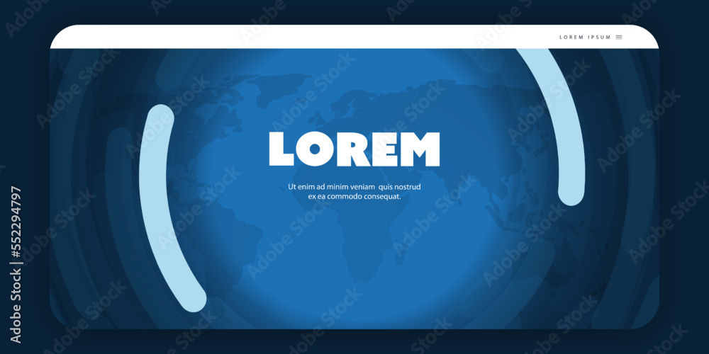 Poster web design elements - header or banner design with world map - modern style multi purpose template l