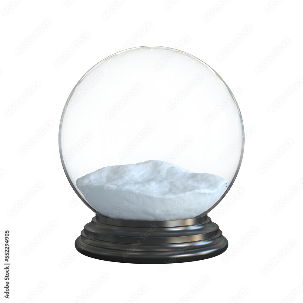 Fototapete empty snow globe 3d rendering