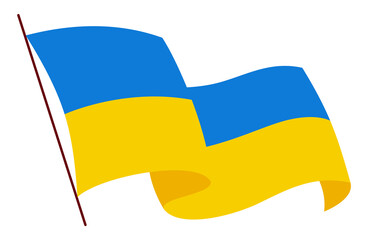 Ukrainian flag. Ukraine flag on white background. National flags waving symbols. Banner design elements