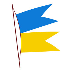 Ukrainian flag. Ukraine flag on white background. National flags waving symbols. Banner design elements