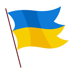 Ukrainian flag. Ukraine flag on white background. National flags waving symbols. Banner design elements