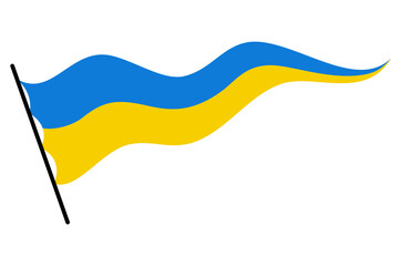 Ukrainian flag. Ukraine flag on white background. National flags waving symbols. Banner design elements