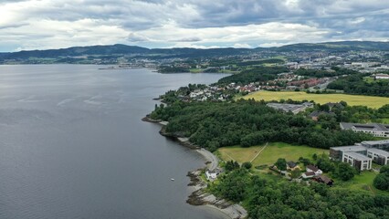 port et fjord de Trondheim en Norvège	