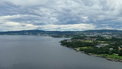 port et fjord de Trondheim en Norvège	
