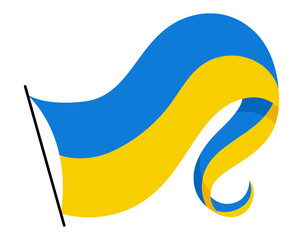 Ukrainian flag. Ukraine flag on white background. National flags waving symbols. Banner design elements