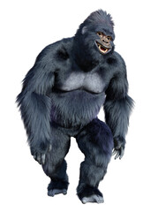 Fototapeta premium 3D Rendering Black Gorilla Ape on White