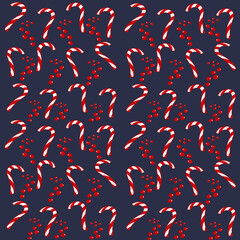 seamless pattern with red and white hearts candy sweet