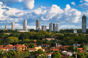 panorama of the city asuncion, paraguay - obrazy, fototapety, plakaty