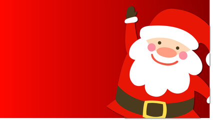 Christmas background, Merry Christmas background banner template with cute Santa Claus image