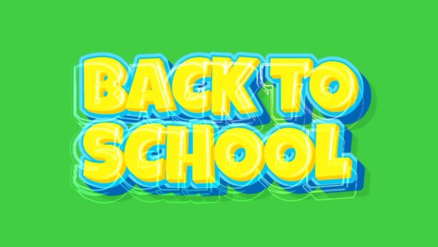 Back to school sign on green screen background
