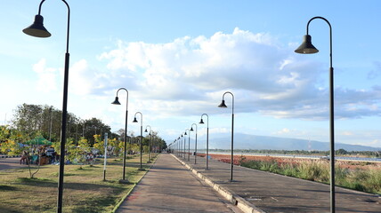 street lamp in the park  , Blue sky
