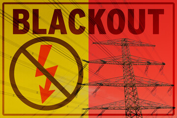 Blackout - Überlastung des Stromnetzes - obrazy, fototapety, plakaty