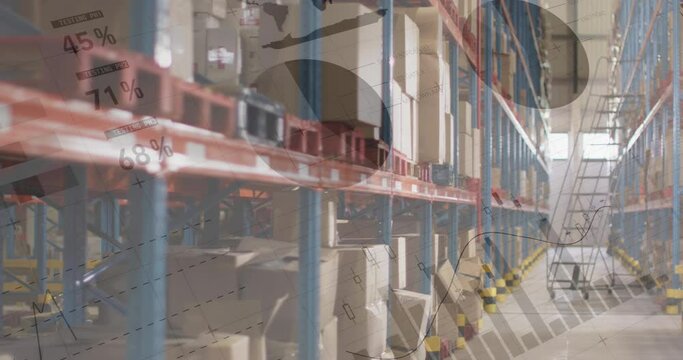 Animation of statistics and data processing over warehouse