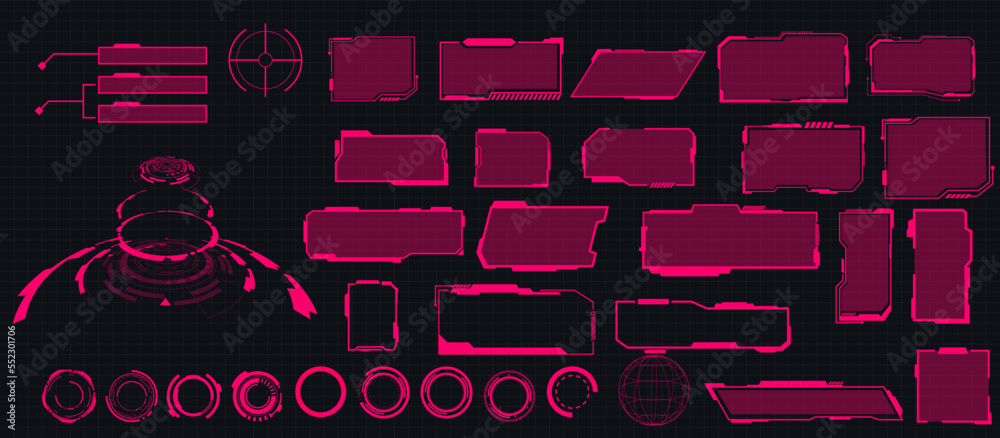 Wall mural abstract technology futuristic concept hud interface hologram elements of digital data and circle