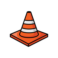 traffic cone icon vector design template in white background