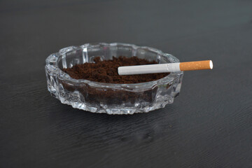 ashtray in glass for ashtray on the table