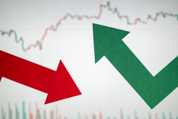 Indecision in the stock or crypto market. Price action going sideways before the next move. Economic growth or global recession.