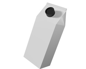 3D Simple Modeling White Milk Packaging Large Size