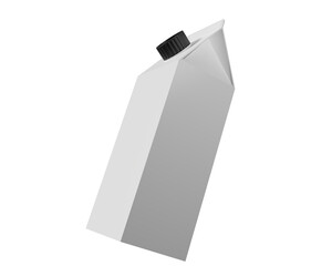 3D Simple Modeling White Milk Packaging Large Size