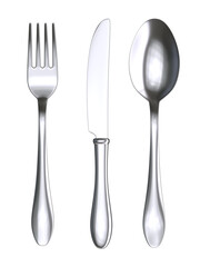 silverware over white background 3d rendering