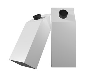 3D Simple Modeling White Milk Packaging Large Size
