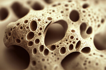 Macro view of bone structure illustration. - obrazy, fototapety, plakaty