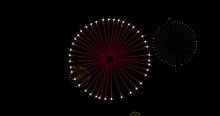 Image of fireworks exploding over black background