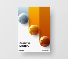 Isolated banner A4 design vector concept. Creative realistic balls company cover illustration.