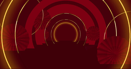 Obraz premium Image of chinese new year pattern on red background