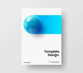 Unique presentation vector design template. Colorful 3D spheres corporate identity concept.