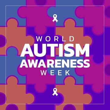 Composition Of World Autism Awareness Week And Puzzle Pieces