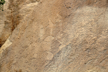 Petroglyph in Qobustan National Park, Azerbaijan 