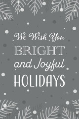 Christmas branches. Greeting card. Vector illustration