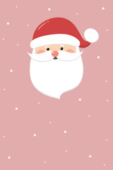 Happy Santa Claus. Hand drawn ornaments. Vector illustration