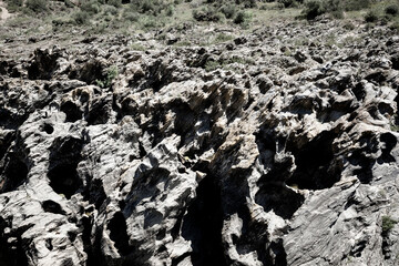 a rocky landscape at Pulo do Lobo, municipality of Mértola / Santa Maria, district of Beja, Alentejo, Portugal