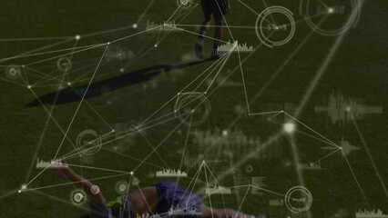 Animation of connections and data processing over football players - Powered by Adobe
