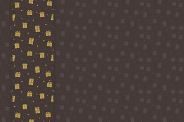 Christmas card with boxes of presents and copyspace. Vector