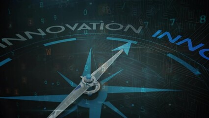 Animation of compass spinning over padlock - Powered by Adobe