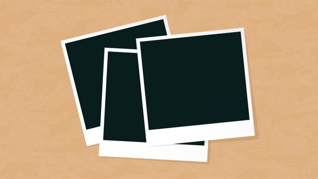 Blank Instant Picture Frames on Wall Template