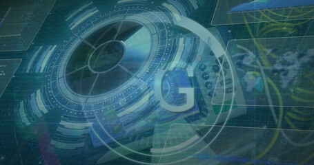 The image shows data processing taking place over a brain